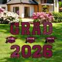 Tatuo 11 Pcs Graduation Yard Sign Decorations Class of 2026 Congrats Graduation Lawn Signs Grad Yard with 23 Stakes for High School College Outdoor Party Supplies(Maroon,Simple Style)