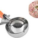 Restaurantware Met Lux 8 Ounce Portion Scoop 1 Durable Disher Scoop - Thumb Trigger Orange Stainless Steel Ice cream Disher For Portion Control For Ice Cream Mashed Potato And Cookie Batter (#4 (8 oz))