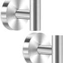 2 x Suction Cup Hooks for Shower, Towel Hook for Bathroom Wall, 2 Pack No-Drill Wall Hanger for Kitchen, Glass, Mirror, Tile to Hang Robes, Loofah(Silver)