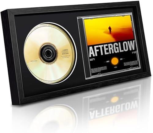 tutata CD Display Frame, Signed CD Display Case for Wall & Table Mount, Home Decor, Black