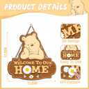 Winnie Welcome Sign for Door Decor, the Pooh Welcome to Our Home Sign with Interchangeable Holiday Sign, Christmas Party Decor Supplies, Perfect for Housewarming Gift, Christmas Thanksgiving Gifts