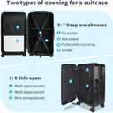 28 Inch Luggage with Spinner Wheels, Hardshell PC Checked Luggage with Top and Middle Dual Openings and Multi-Compartment Design, Large Suitcase with TSA Lock and Multi-Handle
