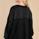 AlvaQ Sweatshirt for Women Oversized Casual Long Sleeve Button Henley Neck Pullover Tunic Tops Fall Fashion Outfits (Black)