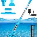 4-in-1 Handheld Pool Vacuum Cordless, 4000mAh Rechargeable Hot Tub Vacuum Spa with Telescopic Pole, Above Ground Pool Vacuum Cleaner, Suction Improved 30% Spa Wand Deep Cleaning for Debris (Blue)