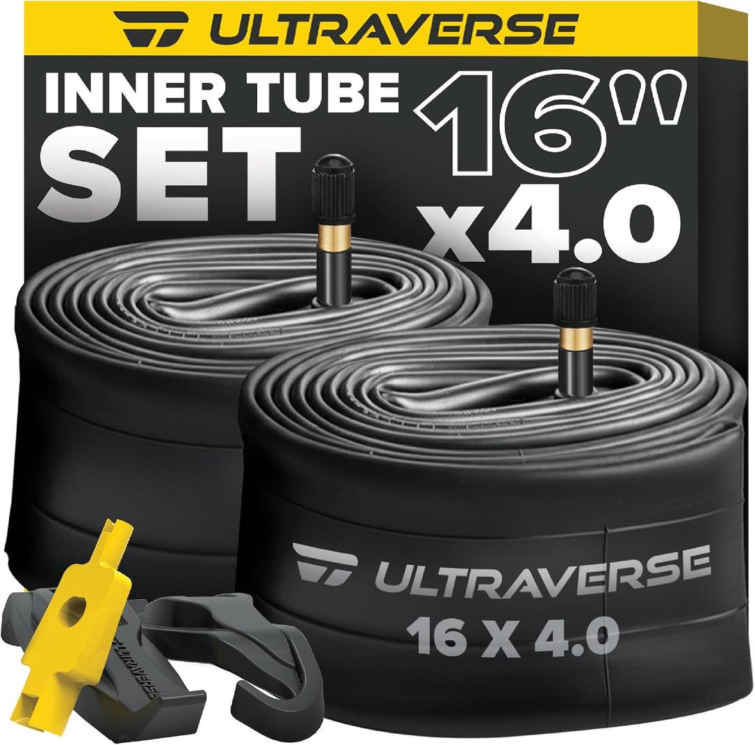 Ultraverse 16x4.0 Fat Bike Inner Tube Set, Schrader Valve, 2 Pack