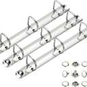 PATIKIL A5 3 Hole Ring Binder Mechanisms, 3 Set 0.8" D Ring Replacement Binder Planner Loose Leaf Binding Spines for Organizers DIY Fill Paper Storage Folder Accessories, 25mm Silver Tone