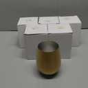 6 Pack Stemless Tumbler Glass, 17 OZ 18/8 Stainless Steel Unbreakable Glasses, Beer Glasses Cup Beer Mugs Set for Cocktails, Beer, Champaign, Whiskey, Juice (Gold)