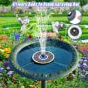 SZMP Solar Fountain Upgrade, 3.5W Solar Powered Bird Bath Fountains with Flower, Outdoor Water Feature Solar Pump with 7-in-1 Nozzles, 4 Fixed Pipes for Humingbirds, Garden, Pool, Pond, and Fish Tank