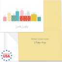 Modern Pattern Holiday Card Pack / 24 Cards With White Envelopes / 4 Fun Vibrant Winter Designs / 4 5/8" x 6 1/4" Festive Christmas Note Cards
