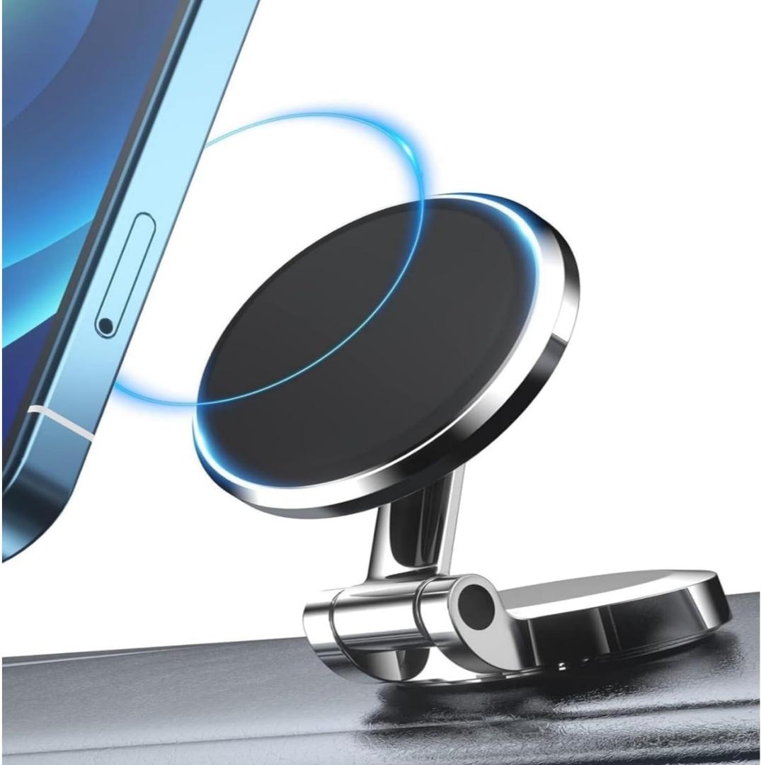 Magnetic Phone Holder for car, Super Strong 10X Magnet [ with 2 Metal Plate ] Magnetic car Mount for Cell Phone, [ 360 Rotation ] Universal Dashboard car Mount Fits All Smartphones (Black-1 Pack)
