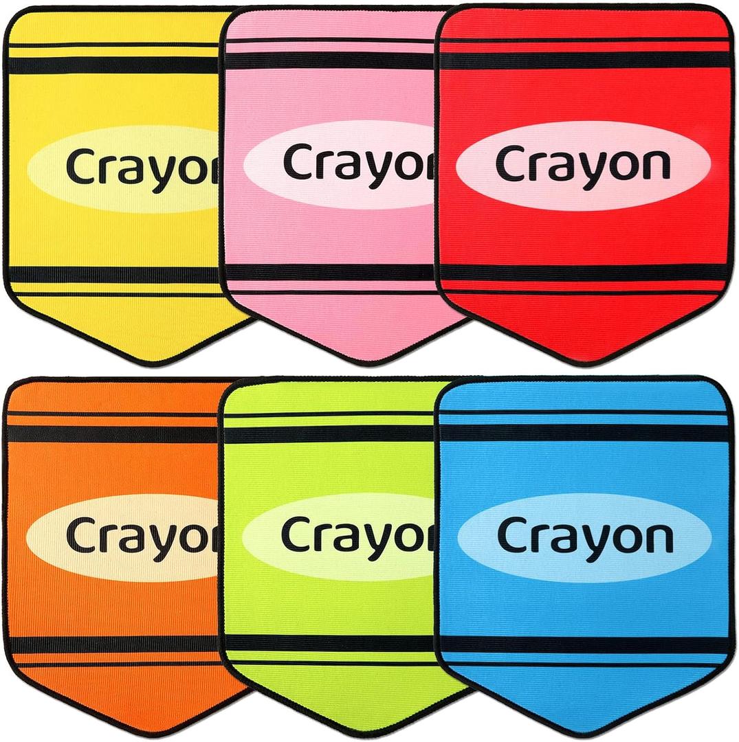 Crayon Carpet Seats 14X17 Inch Colorful Classroom Carpet Rugs Non Slip Floor Mats Back to School Crayon Cushions Decor for Preschool Kindergarten Daycare Elementary School Learning Play Areas 6PCS, 16.93*13.78IN