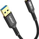 SUNGUY 10Gbps 6 inch/0.5FT Android Auto USB Cable, 3A USB C 3.1 Gen2 Cable Data Transfer, USB C CarPlay Cable Fast Charging Compatible with iPhone 17/16/15 Series, Samsung Galaxy S25 S24 Ultra, Pixel