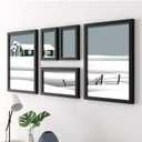16x20inch Picture Frame Solid Wood Display Pictures 12x16 with Mat or 16x20 Wall Without Mounting Photo Frame Black2pcs