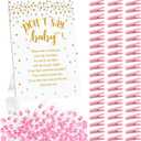 Don't Say Baby Shower Clothespin Game for Girl Includes 8x11 Standing Sign, 60 Mini Pink Clothes Pin, 60 Mini Pacifiers