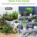 Garden 4 you 3 Tiers Metal Plant Stand,Rectangular Ladder Flower Pots Outdoor Plant Rack, Indoor Plant Display Rack, Heavy Duty Utility Storage Organizer for Home Garden Patio Balcony, Stair Style(White)