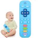 Chuya Remote Teethers Silicone Baby Teething Toys, TV Remote Teether for 0-6-12-18 Months Babies Infant Toddlers Teething Relief Chew Toys (Blue)