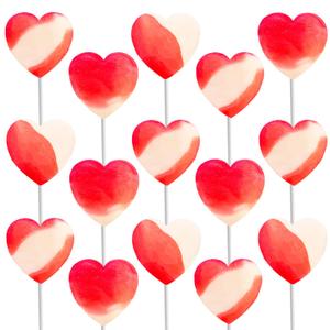 Fruidles Strawberry & Cream Lollipops Mini Heart Shaped Flavored Delicious Lollipop, Individually Wrapped, 5g Lollipop (1200 Lollipops) (EXP 04/21/27)