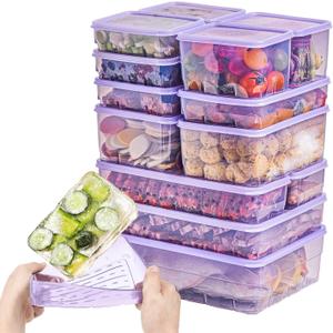 Freezer Containers for Food Storage 24pcs - Soup with Lids Safe - Twist Release - Flexible Frozen Design - BPA Free, Set Of 12
