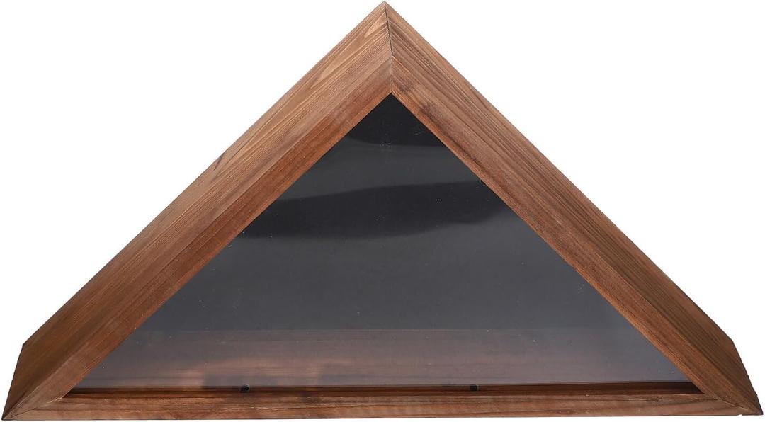 Wooden Triangle Flag Display Case for Country-Style Home Decor Rustic Flag Holder Elegant Wall Decoration for Patriotism and Vintage Charm