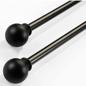 Curtain Rod Black 3 pc, 17"