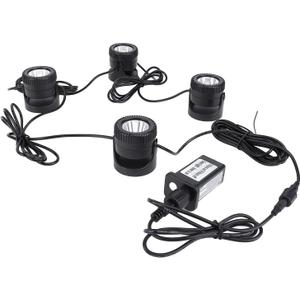 Pond Lights, 4 in 1 Pond Light Warm White 3000K to 3200K LED IP68 Watertight Submersible Submersible Led Lights Fountain Lights with Timer Warm for Fountain Fish Pool Yard Garden (US Plug 110V)