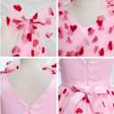 Kids Girls Sequins Dress Sleeveless Star Sequins Ruffle Tulle Tutu Dress Ball Gown Wedding Flower Girl (Pink)