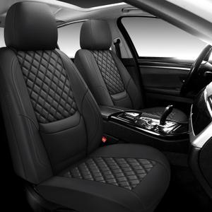 NS YOLO Full Coverage Leather Car Seat Covers Full Set,Waterproof Seat Covers for Cars,SUVs Pick-up Truck, Car Seat Cushion,Car Seat Protector,Black Seat Cover with 5 Seats