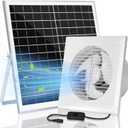 Solar Powered Exhaust fan, 20W Solar Panel + 8" Ventilation Vent Fan for Outside Greenhouse, Chicken Coop, Shed, Pet House