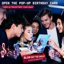 FITMITE Birthday Card, Musical Pop Up Birthday Cards w Light, Blow Out Candle & Play Happy Birthday Music Pop Up Card, Greeting Cards Gifts for Him or Her