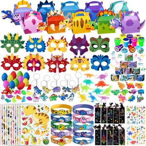 Dinosaur Party Favors, Dinosaur Birthday Party Supplies, Dinosaur Goodie Bags for Kids Birthday, Dino Gifts Bags Fillers Stuffers, Dinosaur Themed Party Toys