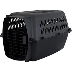 Petmate Pet Porter Dog Kennel 24", Dark Gray & Black, for Pets 15-20lbs, Made in USA