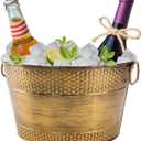 Metal Ice  Galvanized Beverage Tub,Drink Buckets Large Cooler for  Beer Champagne Cocktails for Catering, Bars, Parties, Outdoor Events(Copper-1PC)