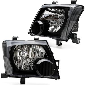 Black Housing Clear For 2005 2006 2007 2008 2009 2010 2011 2012 2013 2014 2015 Nissan Xterra Headlights Headlamp Assembly Compatible with 05-15 Xterra Head Lights Replacement L+ R