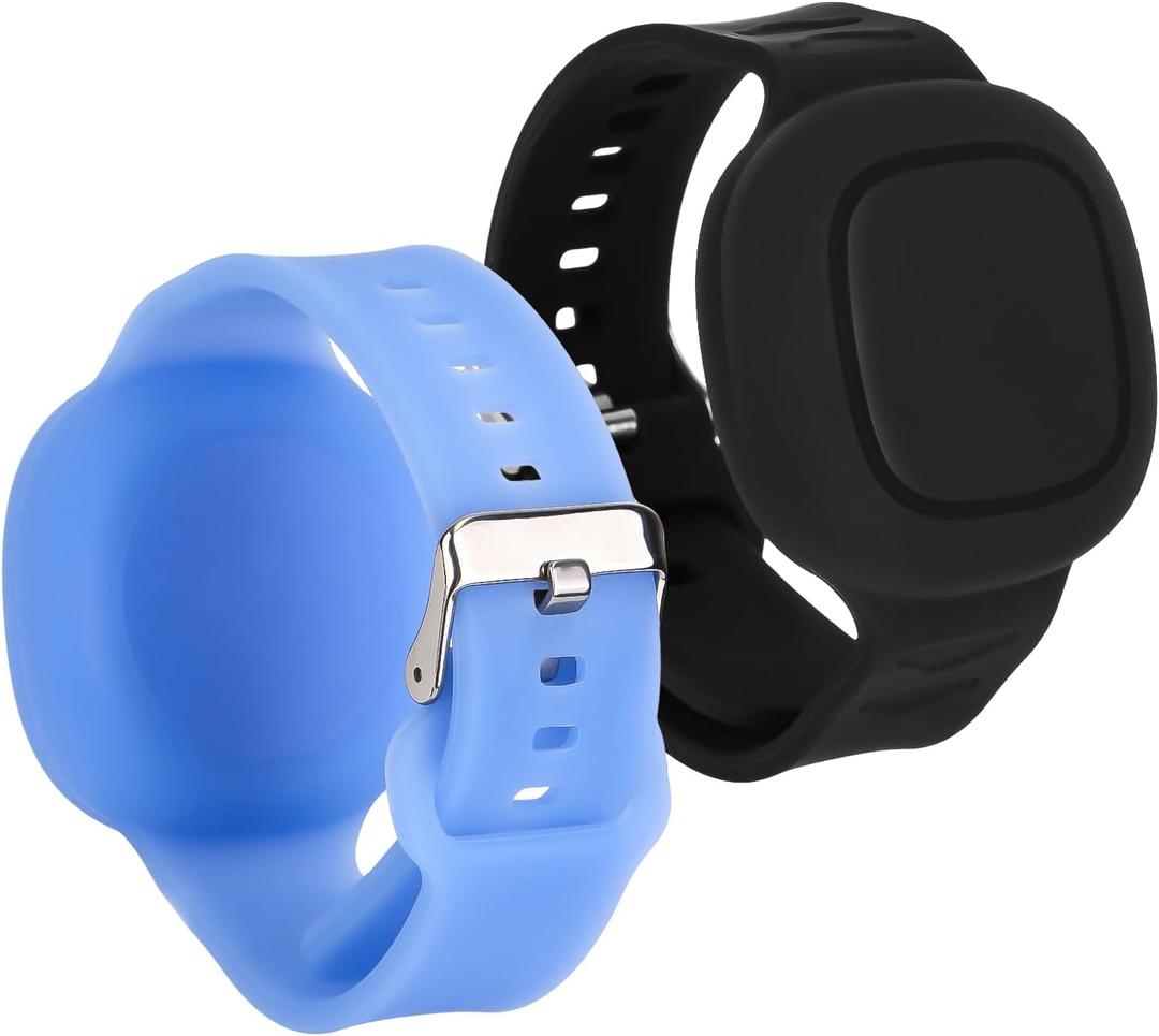 2pcs Silicone Bracelets for Tile Mate 2024, Waterproof Protective Case Holder Accessories for Kids Teen Elderly (Blue, Black)