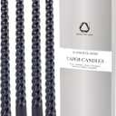 SEVEN LUCKY LIGHT 10 Inch Spiral Black Taper Candles Set of 4, Metallic Finish Dripless Candlesticks, 8+ hrs Smokeless Clean Burning for Halloween, Home, Dinner, Wedding & Church Decor