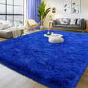 Large 8x10 Area Rugs for Living Room, Bright Blue Soft Shag Rug for Bedroom, Non-Slip Ultra Fluffy Rug, Modern Plush Carpet for Girls Boys Kids Room Dorm, Fuzzy Rug for Home Decor Aesthetic