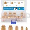18PCS Brass Pipe Fitting,1/8" 1/4" 3/8" 1/2" 3/4" NPT Male Square Head Plug Brass Cored Plugs Fittings for Boat,Gas,Drain Plug