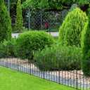 OUSHENG Small Decorative Garden Fence, 29ft (L) x 16.5in (H) Fencing, Rustproof Metal Wire Panel Border Animal Barrier for Dog, Flower Plant Edging for Yard Backyard Outdoor, Arched