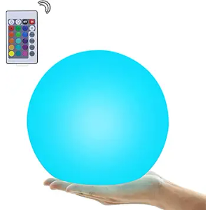 WISEAL Waterproof 4-Inch LED Floating Pool Lights, Rechargeable Orb Night Light for Kids, 16 RGBW Color-Changing Light Up Ball, Hot Tub Lights, Pool Accessories, Remote Control (1Pack)