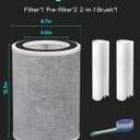 Leemone True HEPA HP201 HP202 Filter Replacement for Shark HP200 Series & HC501 HC502 UA205 Air Puri-fier MAX,3-in-1 H13 Grade Filter, Part # HE2FKBAS, HE2FKBASMB