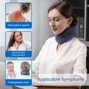 Velpeau Neck Brace for Neck Pain and Support - Soft Cervical Collar for Sleeping, Snoozing, Sleeping Upright, Anti-Snoring, Sleep Apnea for Women & Men (Blue, Enhanced Version, L: 14-16.5"/3.3")