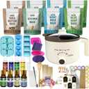 LFISGNN Soap Making Kit with 4 Flavored 4.4 lbs Soap Base, DIY Soap Making Supplies Kits for Adults with Soap Melting Pot, Soap Base (Shea Butter, Glycerin, Aloe, Goat Milk) and 5 Soap Molds