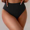Eomenie Sexy Bikini Bottom for Women Ruched Swim Bottom Cheeky Swimsuit Mid Waisted Tankini Bottoms Only (Black, M)