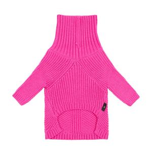 KOOLTAIL Dog Sweater for Dogs, Fall Dog Sweaters, Turtleneck Cable Knitwear Pet Cold Weather Coats with Leash Hole, Warm Winter Pullover Clothes for Bulldog, Yorkie,Boy Girl, Pink, L