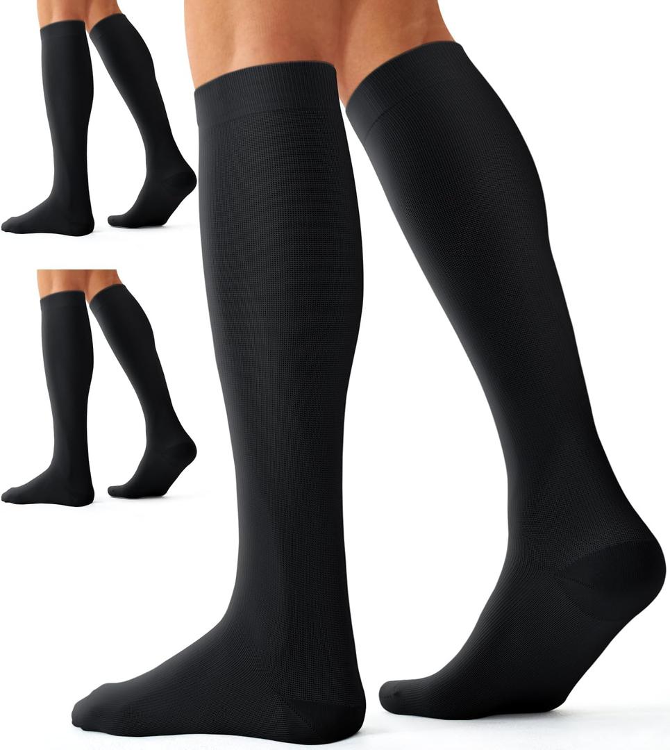 Compression Socks for Women and Men(3 Pairs)15-20mmHg - Best Circulation Support Socks (Small-Medium)