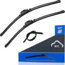WTI 26 & 18 Inch Pack of 2 Front Automotive Replacement Windshield Wiper Blades with 2 Extra Rubber Replacement Blades Refill,  (26" + 18")
