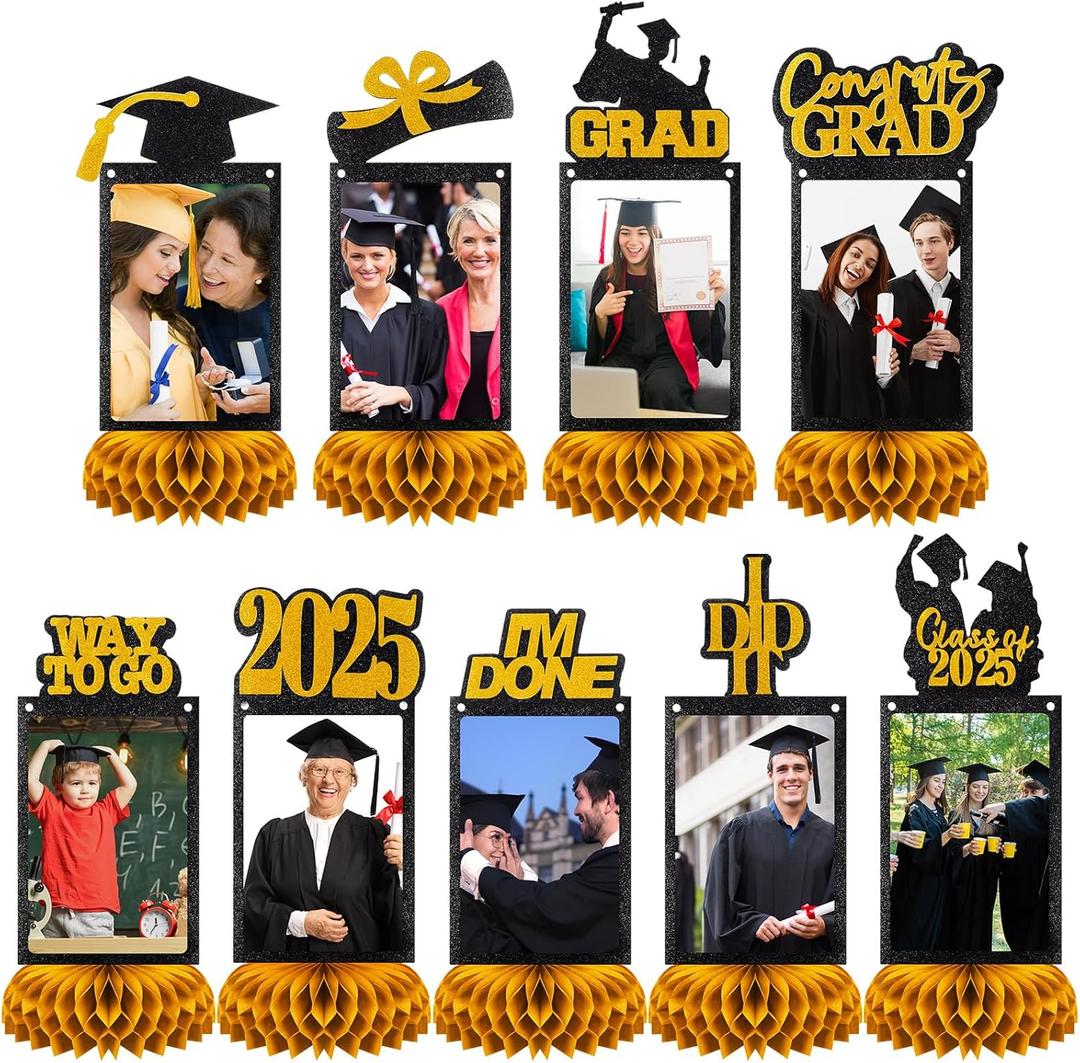 Spiareal 9 Pcs Graduation Decorations Class of 2026 Table Centerpieces Congrats Glitter Grad Honeycomb for Photo Toppers 2026 Congratulate Graduation Party Decor Favor Supplies(Gold) Spiareal 9 Pcs Graduation Decorations Class of 2026 Table Centerpieces Congrats Glitter Grad Honeycomb for Photo Toppers 2026 Congratulate Graduation Party Decor Favor Supplies(Gold)