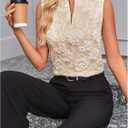 SOLY HUX Women's Work Outfits V Neck Sleeveless Blouses Summer Casual Tank Tops Business Office Dressy Striped Shirts (XL)