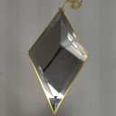 PHOSPHOR Diamond Wall Mirror 6 PCS, Small Gold Decorative Wall Mirror with Hanging Chain, Wall Mirrors for Living Room (Large)