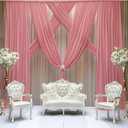 FUHSY Dusty Rose Backdrop Curtains 10FTx10FT 2 Panels Chiffon Fabric Backdrop Drapes Sheer Curtains Wedding Arch Draping Fabric Ceiling Drapes for Bridal Shower Tulle Cloth Backdrop for Birthday Party